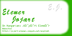 elemer jojart business card